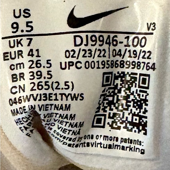 Nike AF1 white with light bone swoosh - women’s 9.5 - Picture 5 of 6